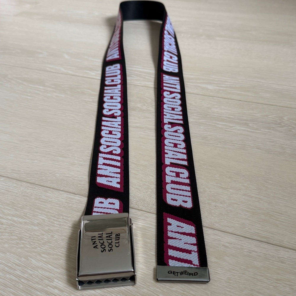 Anti Social Social Club Black Belt with Pink and White Logo - Picture 6 of 10